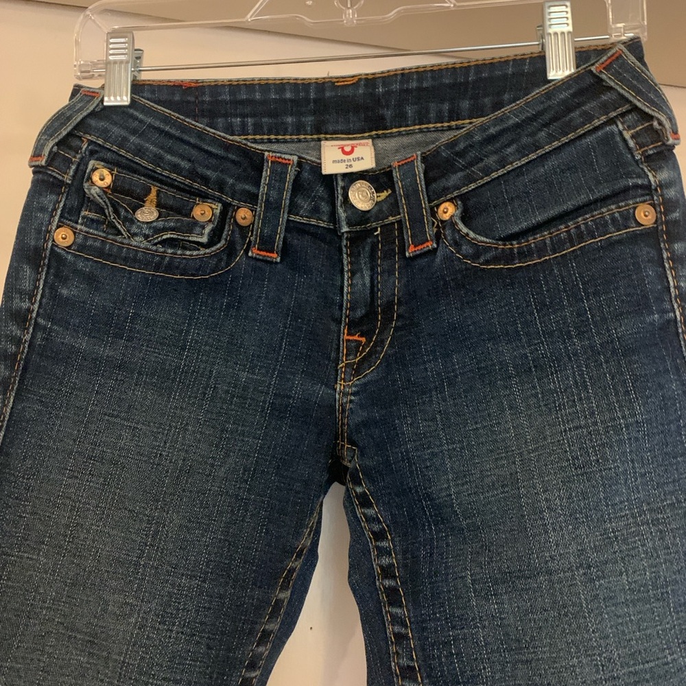 True Religion Dark Blue Denim with Red Label Size 26 - Picture 3 of 8